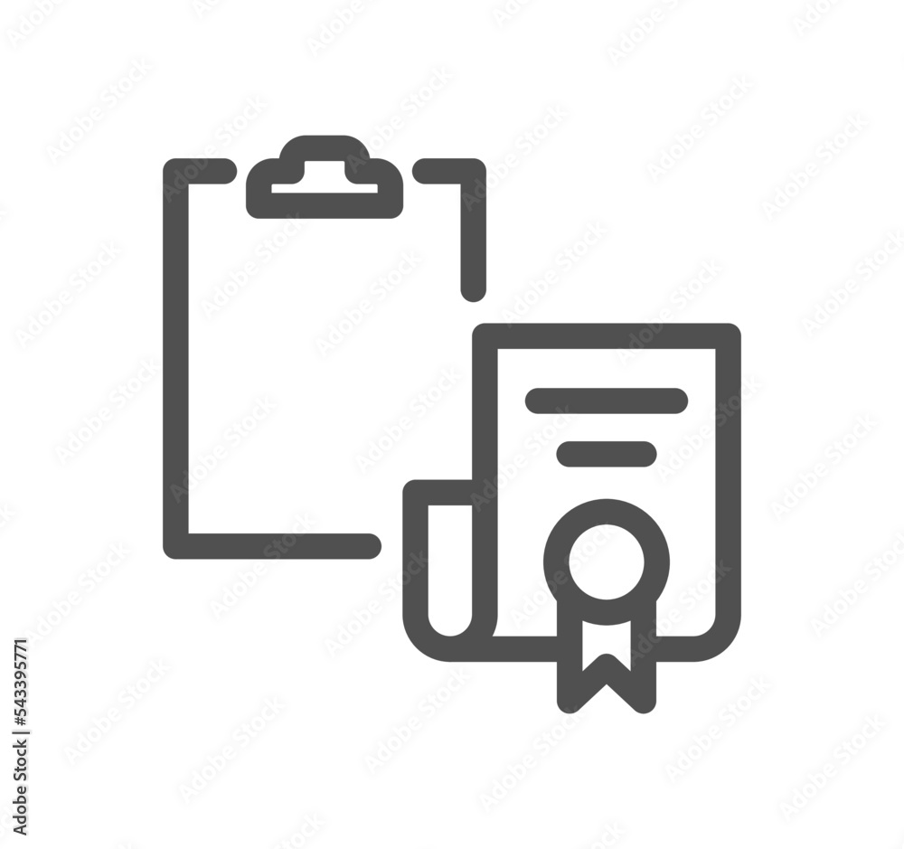 Poster document and paper icon outline and linear vector.