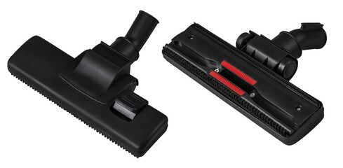 brush nozzle for a vacuum cleaner in two angles on a transparent background close-up