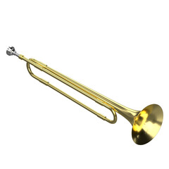3d rendering illustration of a school band toy trumpet