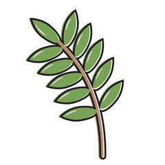 Colorful autumn leaves and berries. Isolated on white background. Simple cartoon flat style. vector illustration.