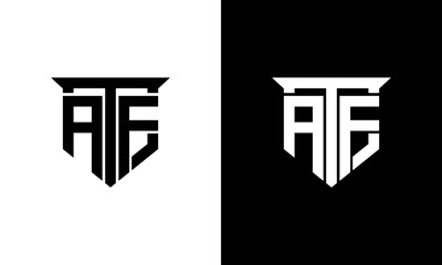 letter atf minimalist logo design - obrazy, fototapety, plakaty
