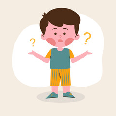 Confused boy kid