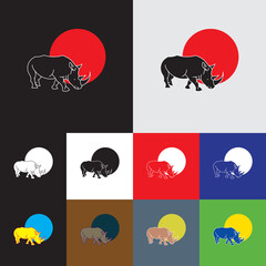 logo design for the animal rhinoceros 