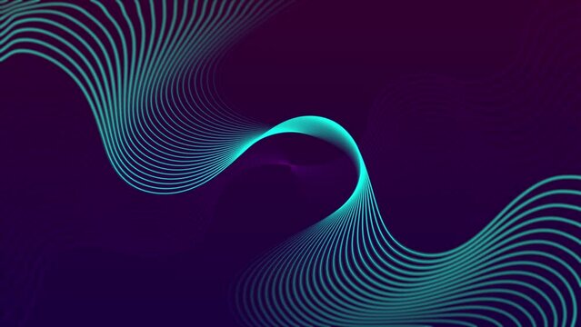 perspectives of soul geometry, abstract wave and line background, neon glow blue, purple, violet, 3d rendering, modern, digital, (looping background)