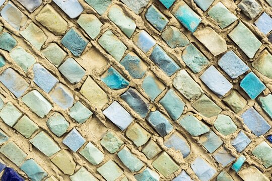 Abstract background texture. High resolution  blue surface abstract colorful small mosaic for background.