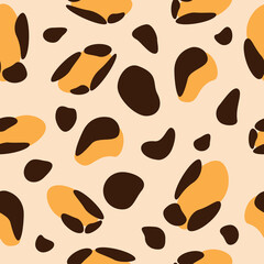 seamless leopard background in orange and brown tones on a beige background