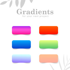 color gradation with 3 color combinations, collection set