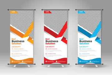 professional business corporate roll-up banner design, roll-up banner, x banner, vertical ad roll-up banner template