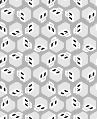 Skull pattern seamless isometric style. Cranium background. cartoon Ornament of kids fabric