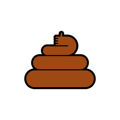 Shit thumbs up. Poop thumb up. Vector illustration