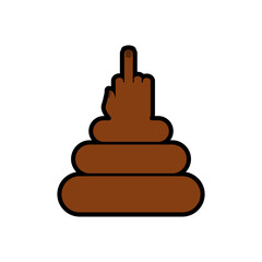 Piece of shit shows fuck. Indecent Poop. Vector illustration