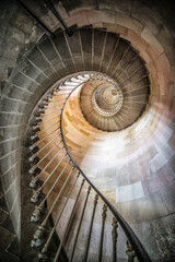 spiral staircase on the wall