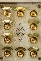 doorbells for apartments gold color with intercom