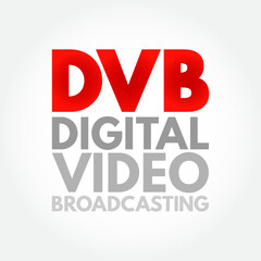 DVB Digital Video Broadcasting - set of international open standards for digital television, acronym text concept background