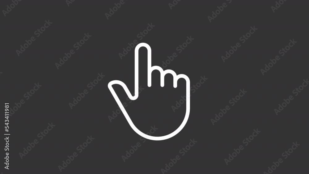Poster animated touch white linear icon set. touchscreen control. gestures navigation. seamless loop hd vid