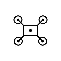 Drone vector icon set. Drone with camera for photographing and recording video.