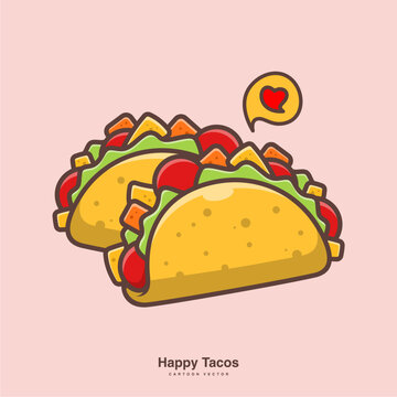 delicious taco template cartoon mascot Stock Vector | Adobe Stock