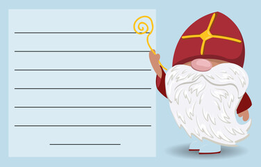 Fototapeta premium Template letter to Saint Nicholas or Santa Claus. Children s wish letter. Cristmas presents. St. Nicholas day.