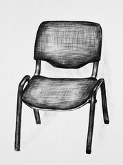 Comfortable chair icon. Sketch of a modern office chair