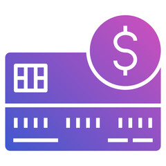 Credit Card Currency flat gradient icon. Can used for digital product, presentation, UI and many more.