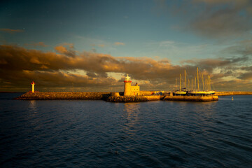 sunset in dublin lighthouse