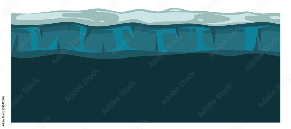 Sticker arctic ocean background. frozen ice water landscape