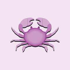 crab clawed animal with purple gradient color
