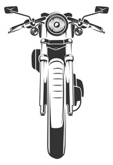 Motorbike front side. Bike logo. Fast ride symbol