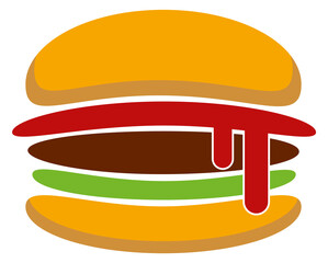 Hamburger icon. Fast food symbol. Burger logo
