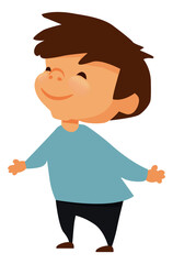 Smiling little boy. Happy kid with wide open arms