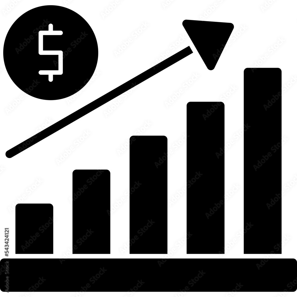 Sticker growth graph icon