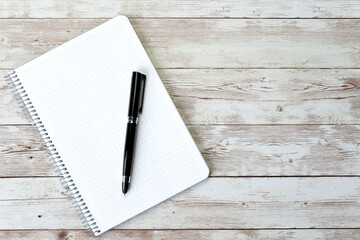 Pen and blank notebook - concept, goals and action plan, new year