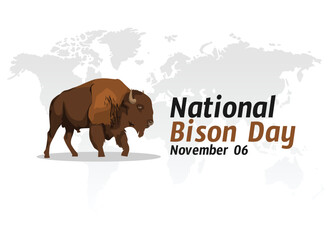 vector graphic of national bison day good for national bison day celebration. flat design. flyer design.flat illustration. © Jayadiudara
