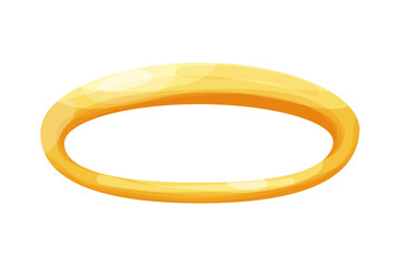 Angel golden nimbus shine halo in cartoon style isolated on white background. Magic ring, circle, aureole.