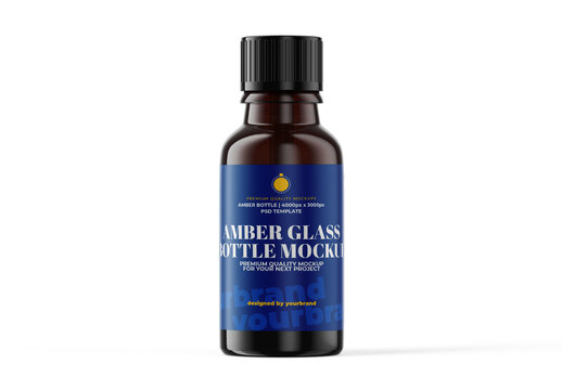 Medical Amber Glass Mockup