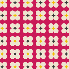 Seamless pattern in retro style. Abstract texture decorative 50`s, 60's, 70's style. Can be used for fabric, wallpaper, textile, wall decoration. Vector illustration