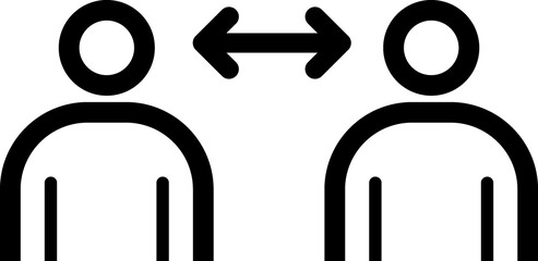 Keep distance line icon. Coronavirus