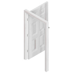 3d rendering illustration of a six raised panel door