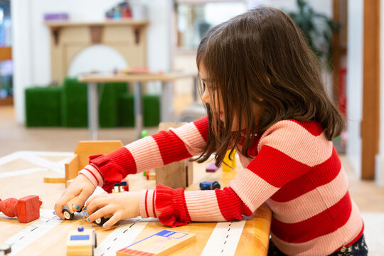 Young girl learning at pre-school