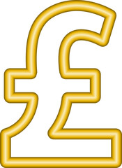 3D gold pound sterling symbol Golden coin icon Money design Currency sign in gold illustration 
