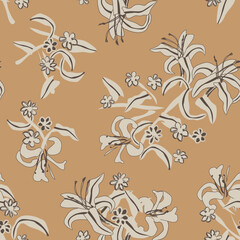Tropical Floral Seamless Pattern Design Background