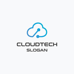Cloud tech logo template vector illustration design