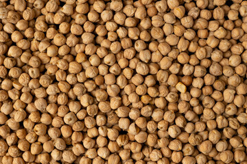 Dry chickpeas close up. Chickpea background.