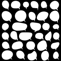 Speech bubbles, circle shapes, clouds vector