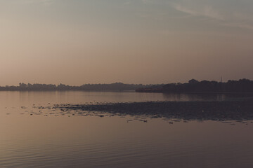 sunrise over the Sukhna Lake - Beautiful view of Sukhna Lake Chandigarh during dawn