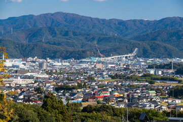 Fototapeta na wymiar 福井県敦賀市の街並み　若狭湾エネルギー研究センターからの眺望