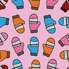 christmas gloves vector pattern illustration