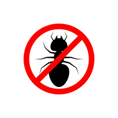 No insect or ant sign isolated on white background. Vector illustration