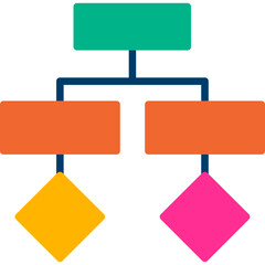 Connected Data Flow Chart Icon