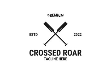 Flat crossed rowing oar logo design vector illustration © Brandingasik